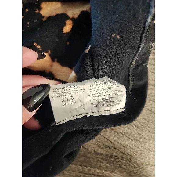 Champion Men's Melting Script Graphic Logo Tee Shirt Custom Bleach Dye Sz L - Picture 5 of 7